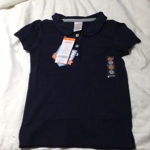 Gymboree 5-7t school uniform navy button shirt NWT